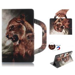 Majestic Lion Handbag Tablet Leather Wallet Flip Cover for Lenovo Tab 4 8 Plus