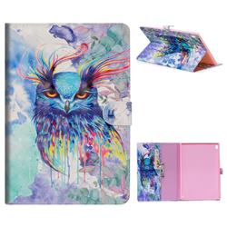 Watercolor Owl 3D Painted Leather Tablet Wallet Case for Lenovo Tab4 10 (Lenovo TB-X304F/L)