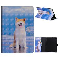 Smiley Shiba Inu 3D Painted Leather Tablet Wallet Case for Lenovo Tab4 10 (Lenovo TB-X304F/L)