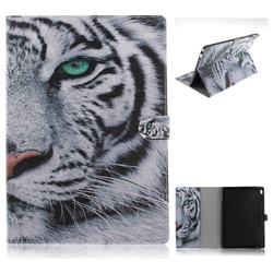 White Tiger Painting Tablet Leather Wallet Flip Cover for Lenovo Tab4 10 (Lenovo TB-X304F/L)