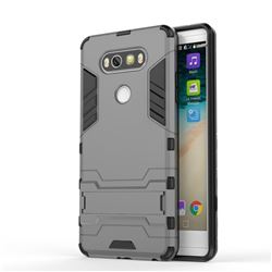 Armor Premium Tactical Grip Kickstand Shockproof Dual Layer Rugged Hard Cover for LG V20 - Gray