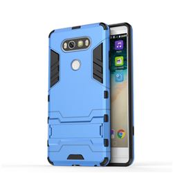 Armor Premium Tactical Grip Kickstand Shockproof Dual Layer Rugged Hard Cover for LG V20 - Light Blue