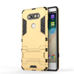 Armor Premium Tactical Grip Kickstand Shockproof Dual Layer Rugged Hard Cover for LG V20 - Golden