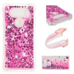 Dynamic Liquid Glitter Sand Quicksand TPU Case for LG V20 - Pink Love Heart