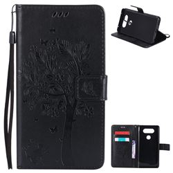 Embossing Butterfly Tree Leather Wallet Case for LG V20 - Black