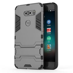 Armor Premium Tactical Grip Kickstand Shockproof Dual Layer Rugged Hard Cover for LG V30 - Gray