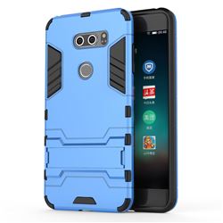 Armor Premium Tactical Grip Kickstand Shockproof Dual Layer Rugged Hard Cover for LG V30 - Light Blue