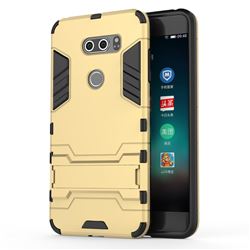 Armor Premium Tactical Grip Kickstand Shockproof Dual Layer Rugged Hard Cover for LG V30 - Golden