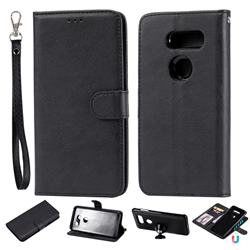 Retro Greek Detachable Magnetic PU Leather Wallet Phone Case for LG V30 - Black