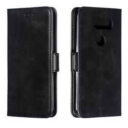 Retro Classic Calf Pattern Leather Wallet Phone Case for LG V30 - Black