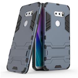 Armor Premium Tactical Grip Kickstand Shockproof Dual Layer Rugged Hard Cover for LG V30S ThinQ / V30S+ ThinQ - Navy