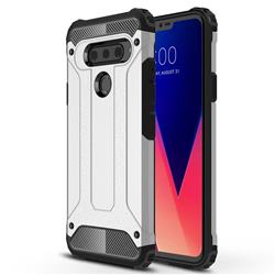 King Kong Armor Premium Shockproof Dual Layer Rugged Hard Cover for LG V40 ThinQ - Technology Silver