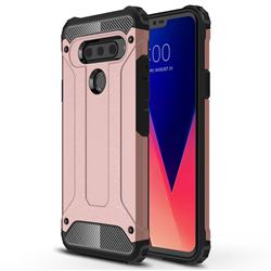 King Kong Armor Premium Shockproof Dual Layer Rugged Hard Cover for LG V40 ThinQ - Rose Gold