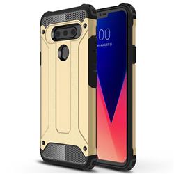 King Kong Armor Premium Shockproof Dual Layer Rugged Hard Cover for LG V40 ThinQ - Champagne Gold