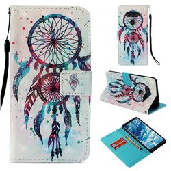 ColorDrops Wind Chimes 3D Painted Leather Wallet Case for LG V40 ThinQ