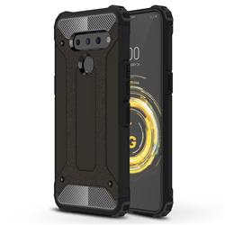 King Kong Armor Premium Shockproof Dual Layer Rugged Hard Cover for LG V50 ThinQ 5G - Black Gold