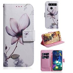 Magnolia Flower PU Leather Wallet Case for LG V50 ThinQ 5G