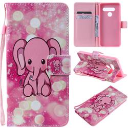 Pink Elephant PU Leather Wallet Case for LG V50 ThinQ 5G