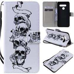 Skull Head PU Leather Wallet Case for LG V50 ThinQ 5G