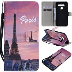 Paris Eiffel Tower PU Leather Wallet Case for LG V50 ThinQ 5G