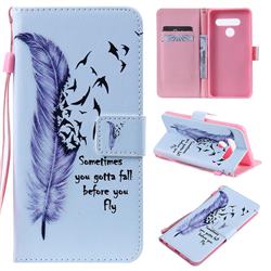 Feather Birds PU Leather Wallet Case for LG V50 ThinQ 5G