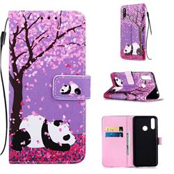 Cherry Blossom Panda Matte Leather Wallet Phone Case for LG W30