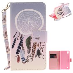 Wind Chimes Hand Strap Leather Wallet Case for LG X Power LS755 K220DS K220 US610 K450
