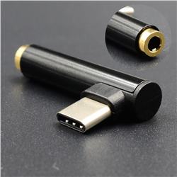 Metal Type-C Male to 3.5mm Headphone Jack Adapter, 3.5mm Headphone Jack Female to Type-C Male Adapter - Black
