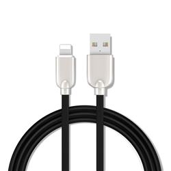 1.5m Metal Zinc Alloy Candy 8 Pin USB Data Charging Cable for Apple iPhone / iPad / iPod - Black
