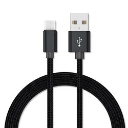 1m Metal Weaving Micro USB Data Charging Cable for Samsung Sony LG Huawei Xiaomi Phones - Black