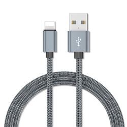1m Metal Weaving 8 Pin Data Charging Cable for Apple iPhone - Silver