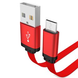 1m Metal Noodle Sawtooth Micro USB Data Charging Cable for Android Phones - Red