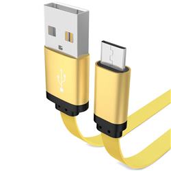 1m Metal Noodle Sawtooth Micro USB Data Charging Cable for Android Phones - Golden