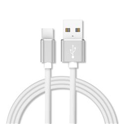 1m Metal Head Candy Soft Type-C Data Charging Cable USB C to USB A Cable - White