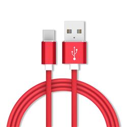 1m Metal Head Candy Soft Type-C Data Charging Cable USB C to USB A Cable - Red