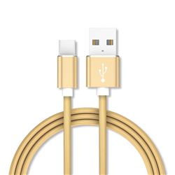 1m Metal Head Candy Soft Type-C Data Charging Cable USB C to USB A Cable - Golden