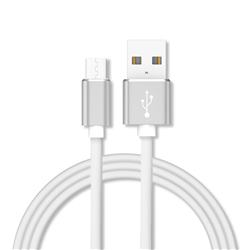 1m Metal Head Candy Soft Micro USB Data Charging Cable for Samsung Sony LG Huawei Xiaomi Phones - White