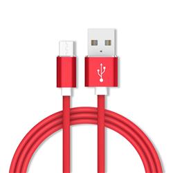 1m Metal Head Candy Soft Micro USB Data Charging Cable for Samsung Sony LG Huawei Xiaomi Phones - Red