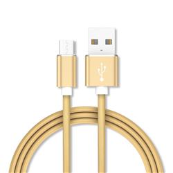 1m Metal Head Candy Soft Micro USB Data Charging Cable for Samsung Sony LG Huawei Xiaomi Phones - Golden