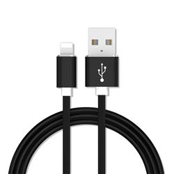 1m Metal Head Candy Soft 8 Pin Data Charging Cable for Apple iPhone - Black