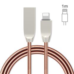 1m Metal Candy Soft Apple 8 Pin Data Charging Cable 8Pin to USB A Cable - Rose Gold