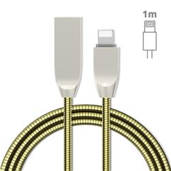 1m Metal Candy Soft Apple 8 Pin Data Charging Cable 8Pin to USB A Cable - Golden