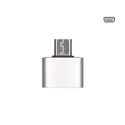 Aluminum Alloy Micro USB OTG Connector Adapter - Silver
