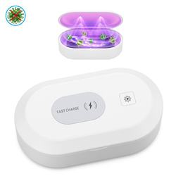 UVC Automatic Sterilization Disinfection Box with Wireless Mobile Phone Charger 15W Fast Wireless Charger Mask Sterilization Purple UVC Sterilizer
