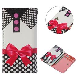 Clothes Bow Pattern Universal Phone Leather Wallet Case Cover, Size 12.8x6.6CM