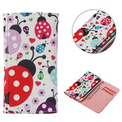 Ladybug Pattern Universal Phone Leather Wallet Case Cover, Size 15.7x8CM