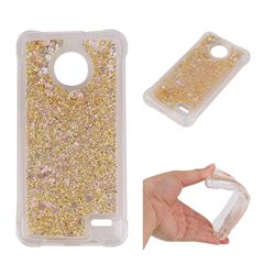 Dynamic Liquid Glitter Sand Quicksand Star TPU Case for Motorola Moto E4 - Diamond Gold