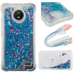 Dynamic Liquid Glitter Sand Quicksand TPU Case for Motorola Moto E4(Europe) - Blue Love Heart