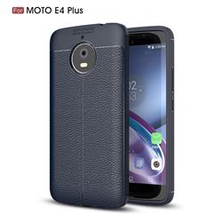Luxury Auto Focus Litchi Texture Silicone TPU Back Cover for Motorola Moto E4(Europe) - Dark Blue
