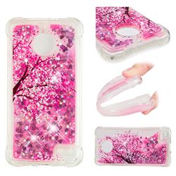 Pink Cherry Blossom Dynamic Liquid Glitter Sand Quicksand Star TPU Case for Motorola Moto E4(Europe)